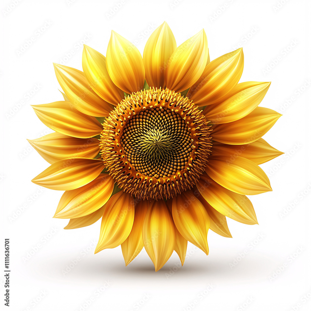 A vibrant sunflower with large yellow petals and a rich, textured center, symbolizing beauty, warmth, and positivity. A vibrant sunflower with large yellow petals and a rich, textured center, symbolizing beauty, warmth, and positivity.
