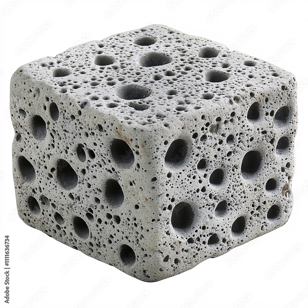A porous, cube-shaped volcanic rock with numerous holes, commonly used in gardening and landscaping for drainage and aeration. A porous, cube-shaped volcanic rock with numerous holes, commonly used in gardening and landscaping for drainage and aeration.