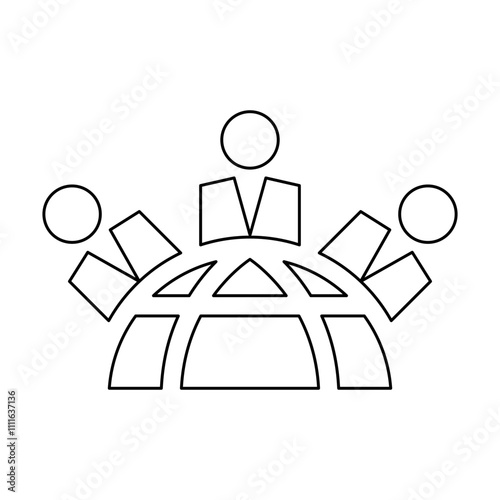 International business icon in line style