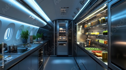Modern Kitchen in a Private Jet