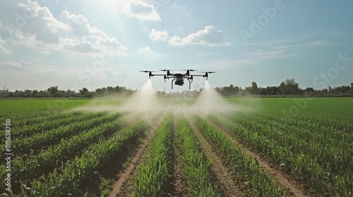 Drone Spraying Crops