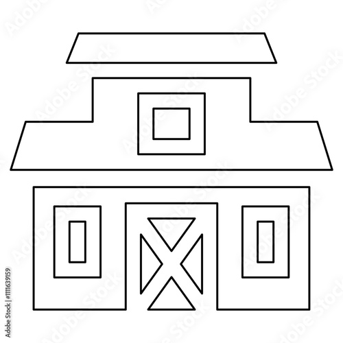 Barn icon in line style