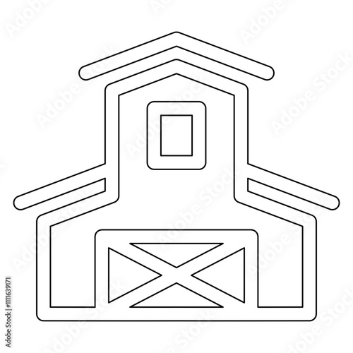 Barn icon in line style