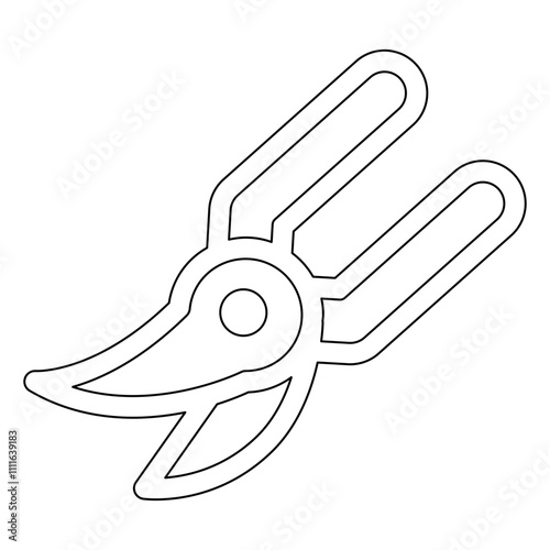 Pruning shears icon in line style