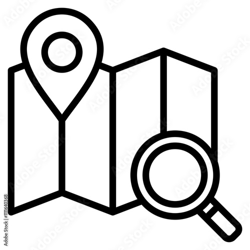 Geographic analysis icon outline vector