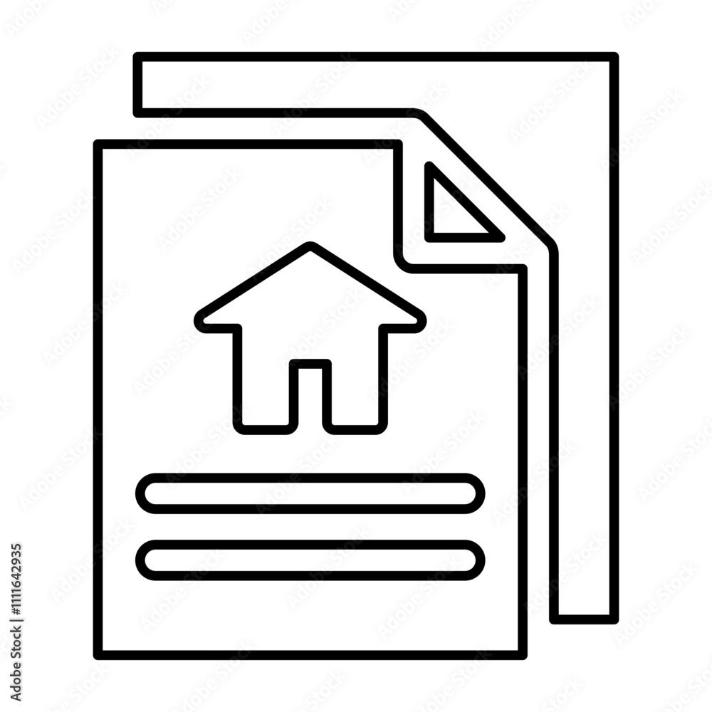 Real estate contract icon in line style Real estate contract icon in line style