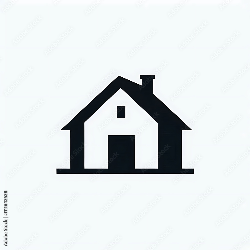 Simple black house icon on a white background. Simple black house icon on a white background.