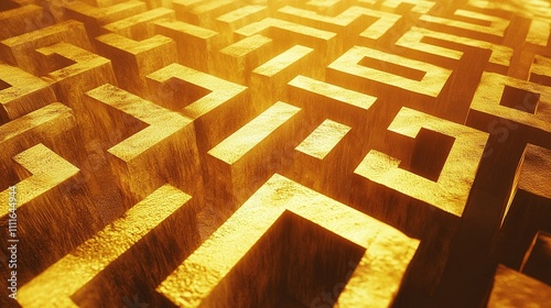 An enchanted maze with golden-blonde hair walls that seem to hum and vibrate responding to the emotions of the traveler. photo