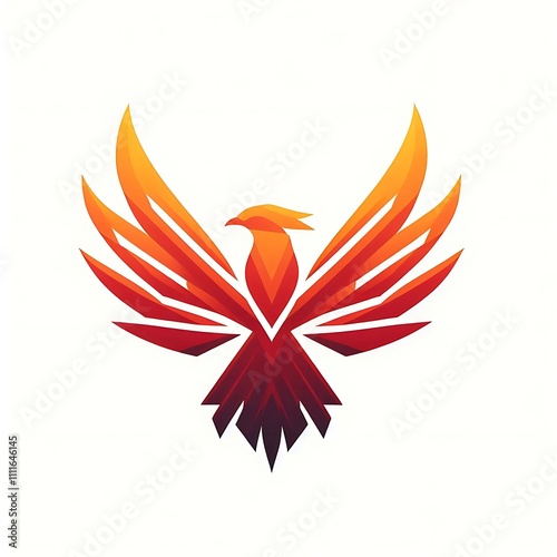 Abstract phoenix logo in vibrant colors. photo