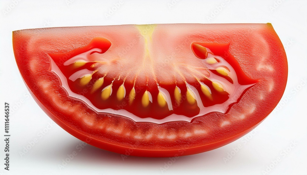 Slice of tomato on isolated white background. Slice of tomato on isolated white background.
