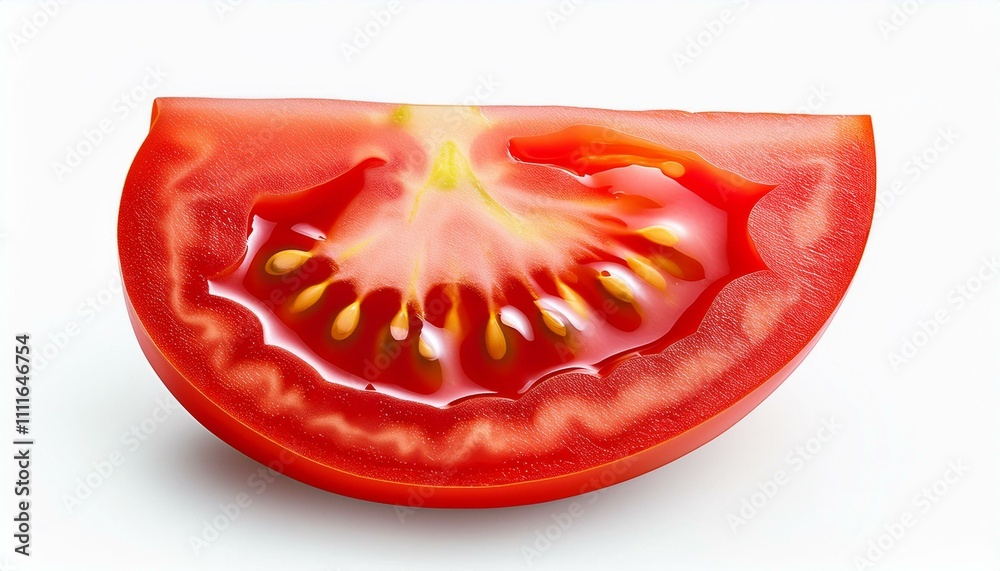 Slice of tomato on isolated white background. Slice of tomato on isolated white background.