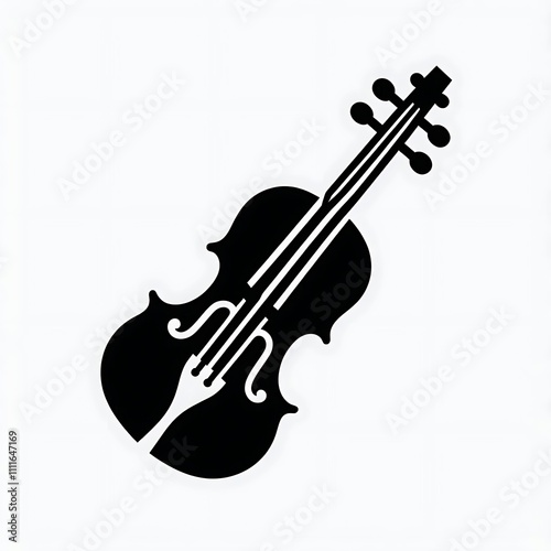 Black silhouette of a violin.