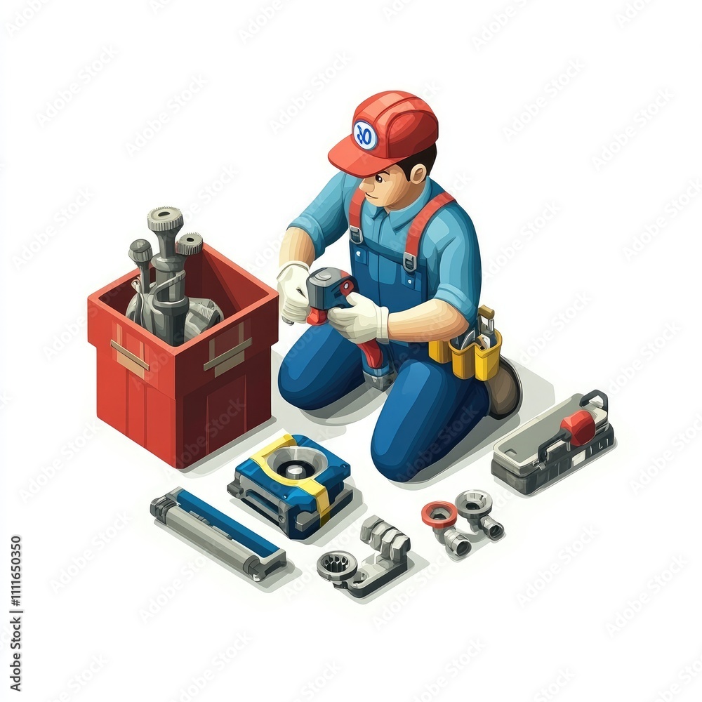 Mechanic repairing machinery parts. Mechanic repairing machinery parts.