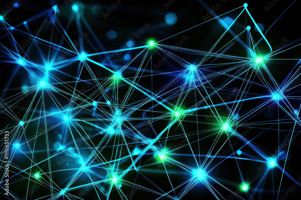 Abstract network connections with glowing nodes. Abstract network connections with glowing nodes.