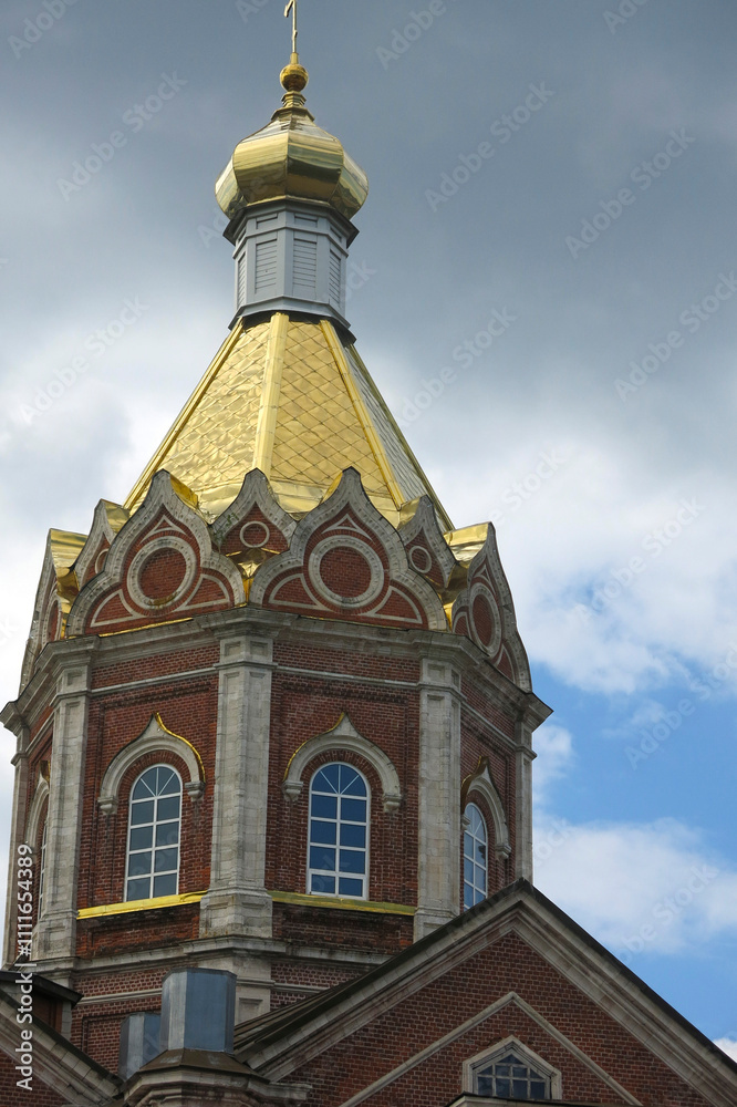 Voznesensky Cathedral with golden domes in Kasimov Voznesensky Cathedral with golden domes in Kasimov