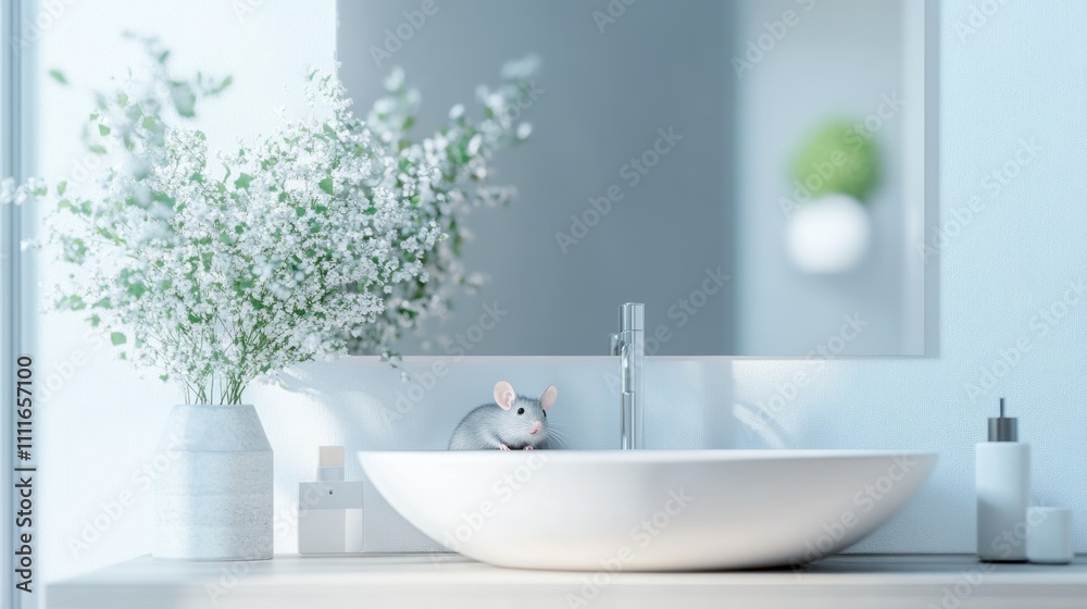Fototapeta premium A Rat in the Bathroom