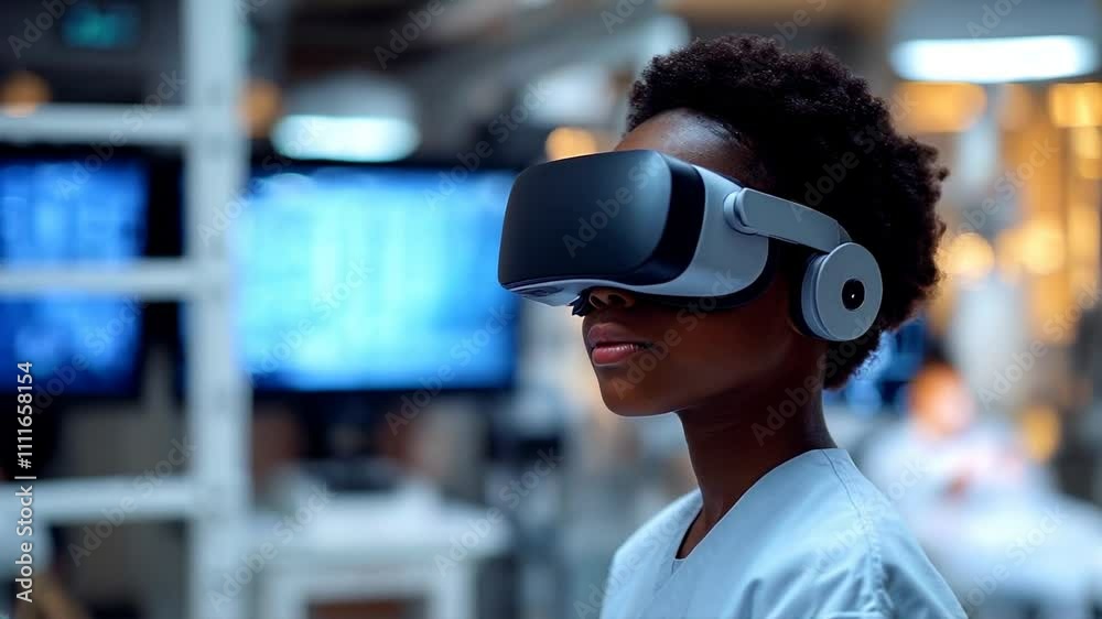Young boy engaged in VR virtual reality, representing advanced tech interaction and learning Young boy engaged in VR virtual reality, representing advanced tech interaction and learning