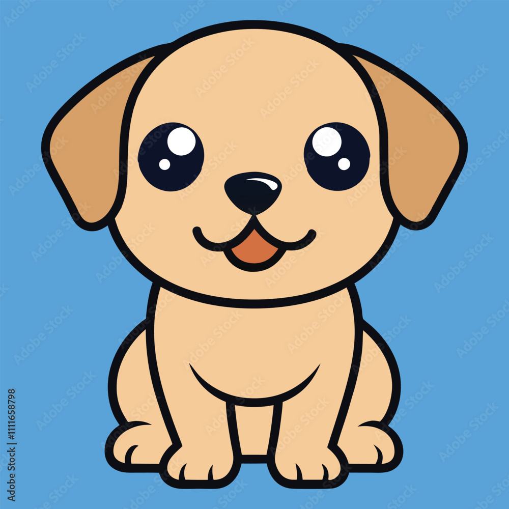 Cute Baby Cartoon Puggle Dog Sitting Clipart Illustration Cute Baby Cartoon Puggle Dog Sitting Clipart Illustration