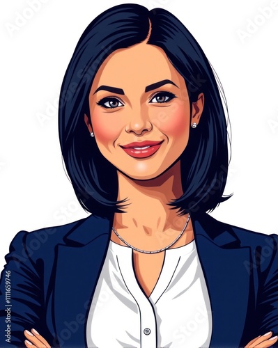 Beautiful businesswoman cartoon illustration