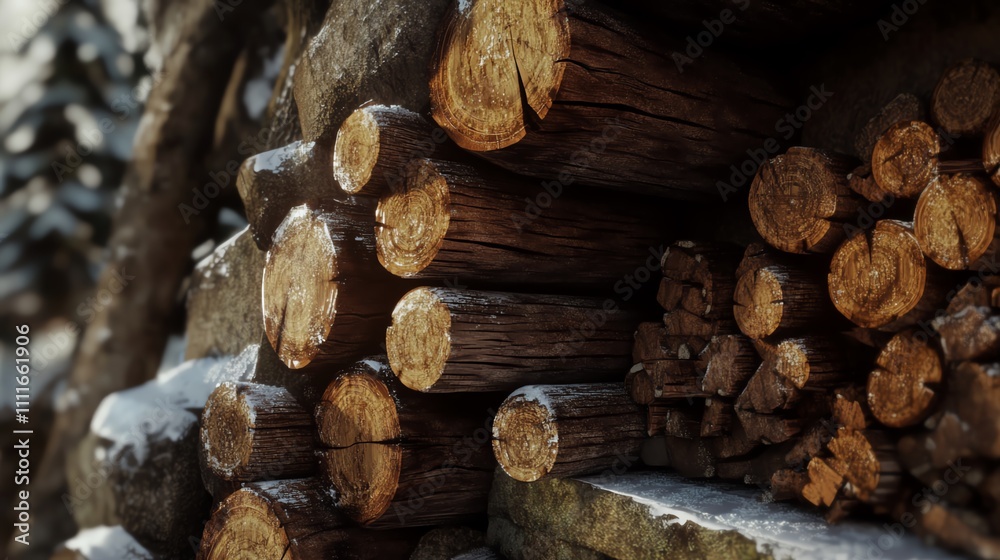 Close-up of stacked logs, showcasing wood textures and colors. Close-up of stacked logs, showcasing wood textures and colors.