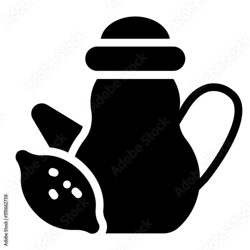 Tea pot lemon Solid Icon