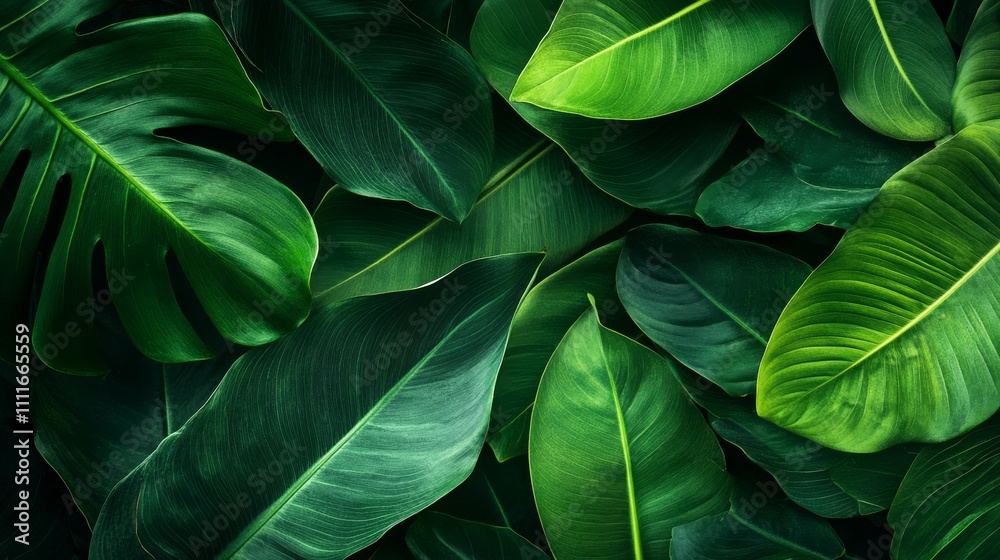 Green leaves background. Green leaves color tone dark in the morning. Green leaves background. Green leaves color tone dark in the morning.