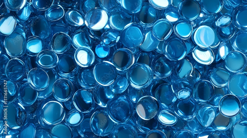 A Collection Of Shiny Blue Glass Pebbles A Collection Of Shiny Blue Glass Pebbles