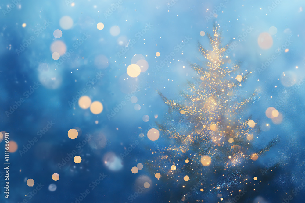 Fototapeta premium 輝くゴールドのクリスマスツリー/Shining gold Christmas tree