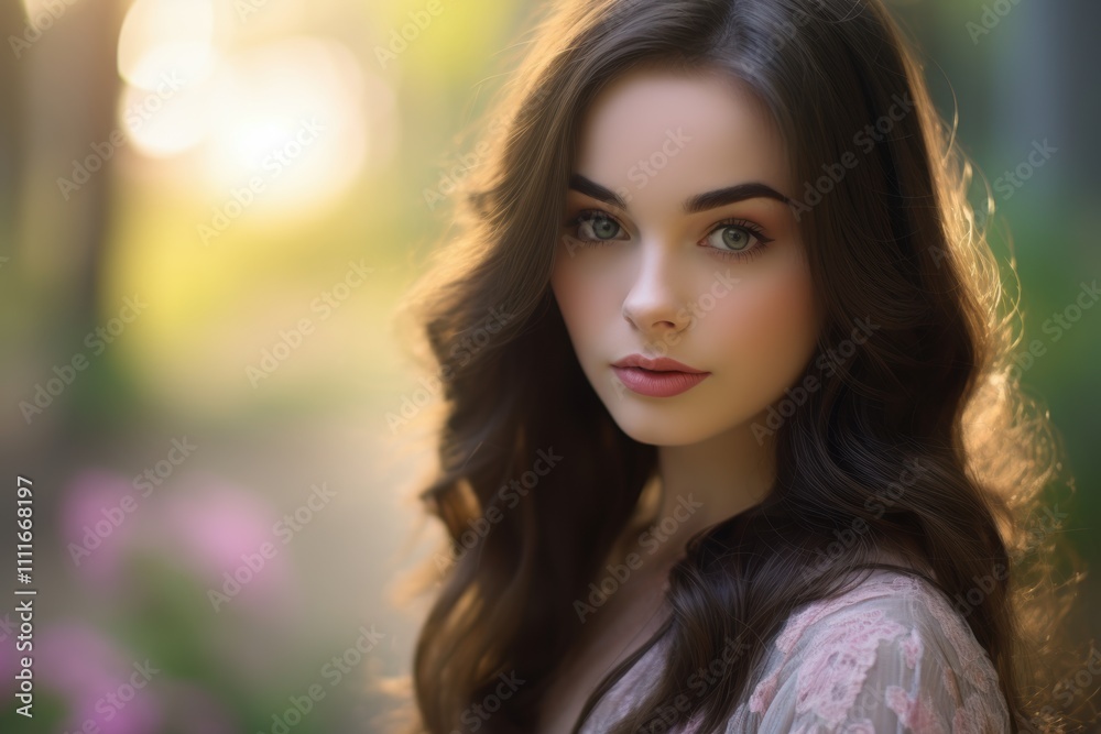 A woman with long brown hair A woman with long brown hair