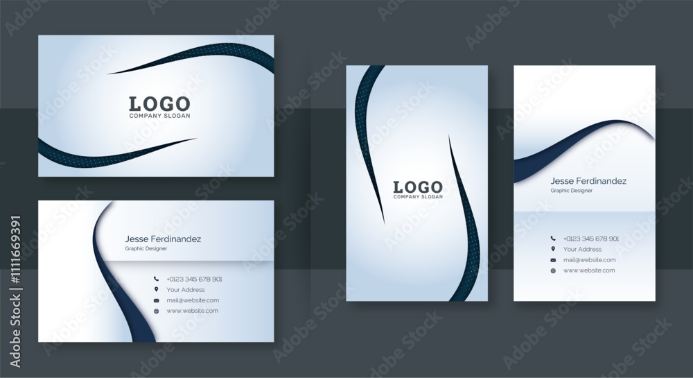 Εκτύπωση καμβά Abstract Business cards, Double-sided, Business card design template, horizontal