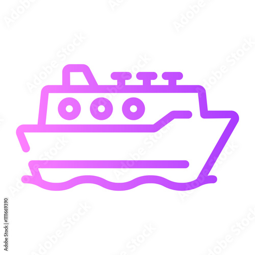 cruise Line Gradient Icon