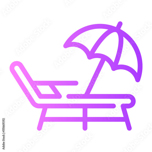 deck chair Line Gradient Icon