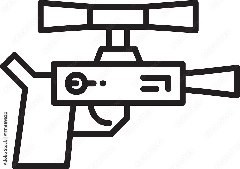 Space Gun Icon Line Illustration
Space Gun Icon Line Illustration