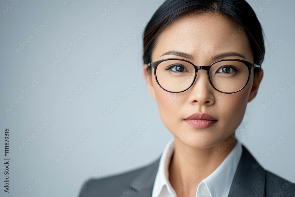 Confident businesswoman in formal attire with glasses Confident businesswoman in formal attire with glasses