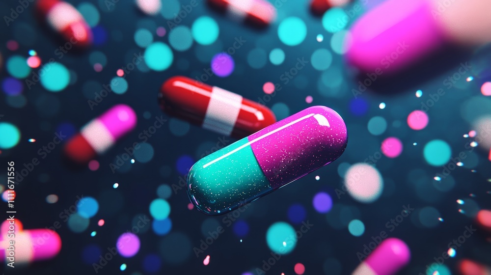 Numerous pills closeup, a detailed view for medical, pharmaceutical, and healthcare contexts Numerous pills closeup, a detailed view for medical, pharmaceutical, and healthcare contexts