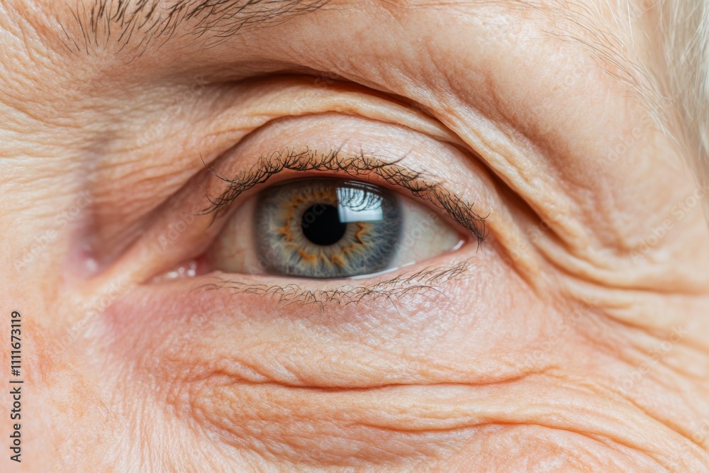 Close-up of old woman's eye, wrinkles. Macro Eye of Female Senior. Detail of older woman with green eyes. Elderly person look up side view. Wrinkled face of aged lady. Optical symptoms, health concept Close-up of old woman's eye, wrinkles. Macro Eye of Female Senior. Detail of older woman with green eyes. Elderly person look up side view. Wrinkled face of aged lady. Optical symptoms, health concept