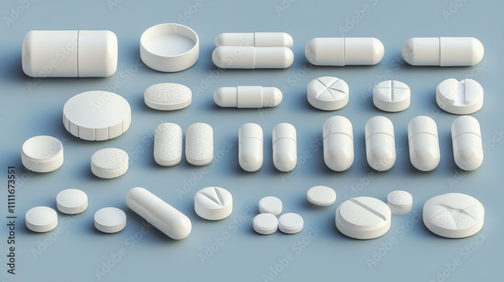 White medical pills and capsules in different views. Vector realistic 3d mockup of pharmaceutical drugs, round tablets and capsules. Set of medicaments, pharmacy remedies for cure and treatment White medical pills and capsules in different views. Vector realistic 3d mockup of pharmaceutical drugs, round tablets and capsules. Set of medicaments, pharmacy remedies for cure and treatment
