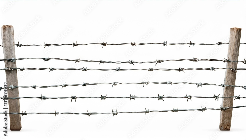 Fence wire line on isolated white background. Fence wire line on isolated white background.