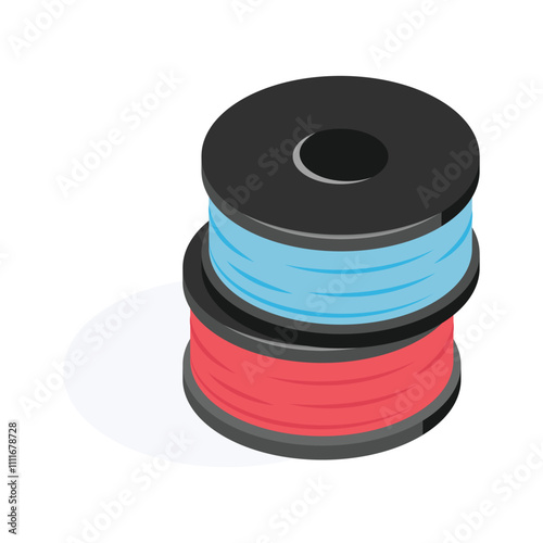 Durable filament spools in various colors for 3D printer usage