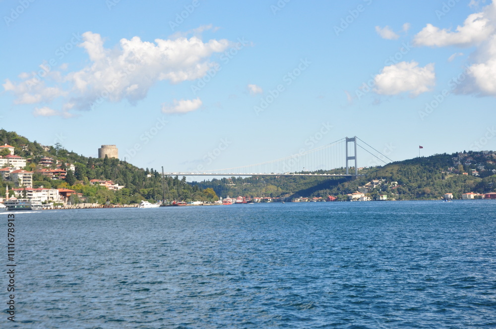 Fatih Sultan Mehmet Bosphorus Bridge in Istanbul, Turkey. Fatih Sultan Mehmet Bosphorus Bridge in Istanbul, Turkey.