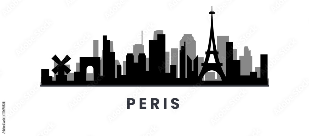 Obraz premium Peris skyline vector illustration artwork