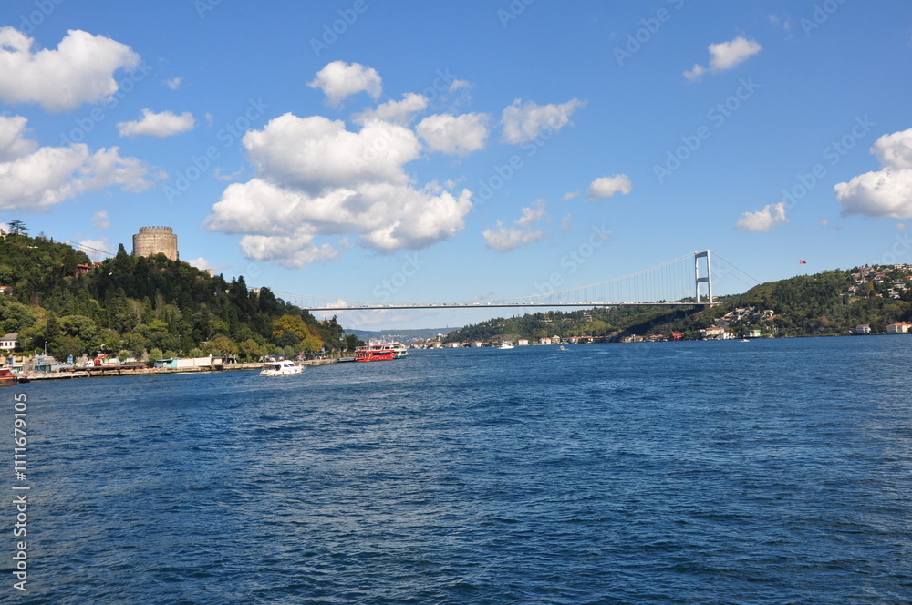 Fatih Sultan Mehmet Bosphorus Bridge in Istanbul, Turkey. Fatih Sultan Mehmet Bosphorus Bridge in Istanbul, Turkey.