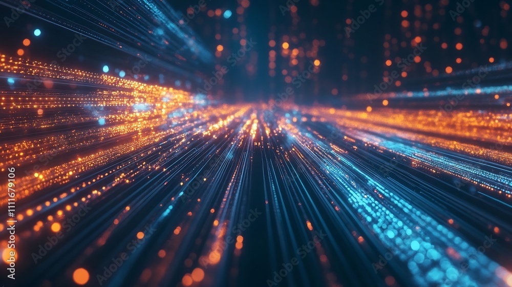 High Speed Light Trails and Glowing Data Transfer Concept in Motion High Speed Light Trails and Glowing Data Transfer Concept in Motion