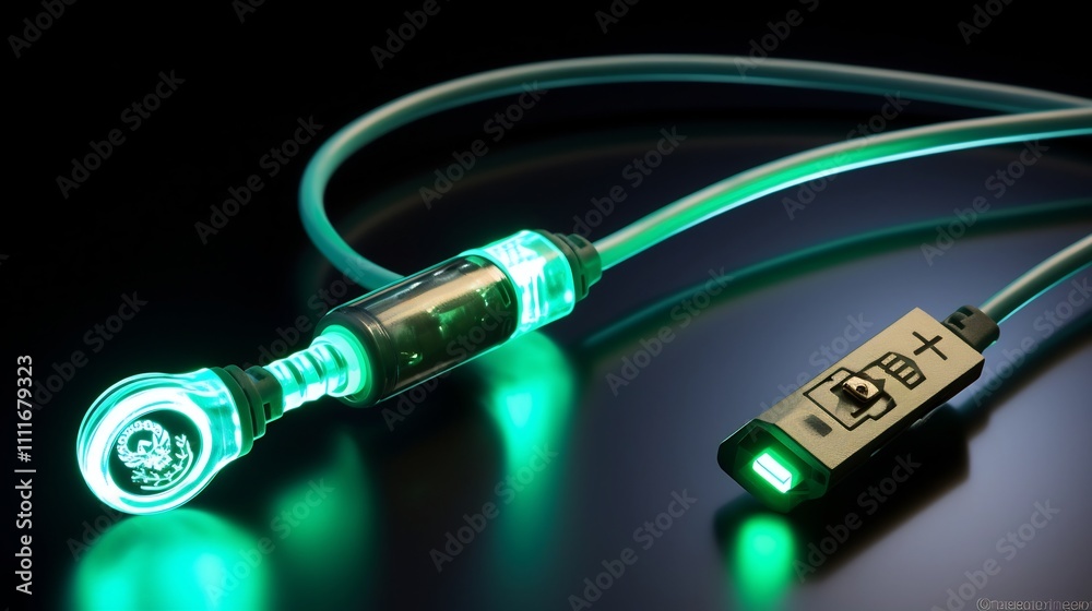 USB Cable Connecting to Power Bank with Illuminated Charge Indicators for Powering and Charging Digital Devices and Accessories USB Cable Connecting to Power Bank with Illuminated Charge Indicators for Powering and Charging Digital Devices and Accessories