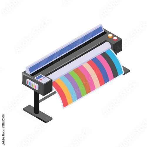 Grab this amazing icon of flex printing machine in modern style
