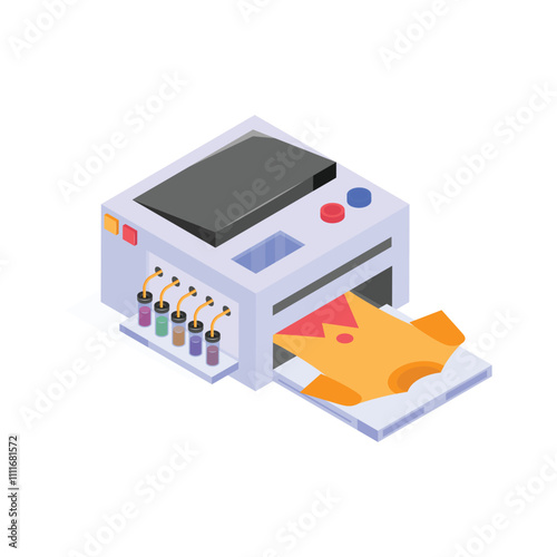 Take a look at this amazing icon of shirt printer in modern style