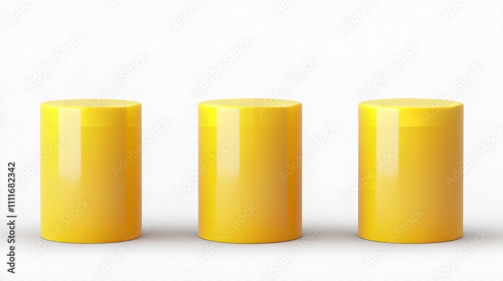 Yellow aluminum cans isolated on white background with clipping path.Blank package no brand for sparkling water or soft drinks concept. Yellow aluminum cans isolated on white background with clipping path.Blank package no brand for sparkling water or soft drinks concept.