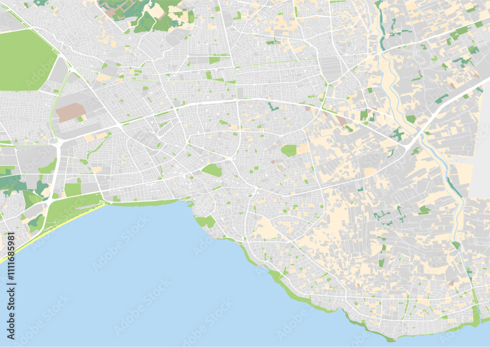 Fototapeta premium vector city map of Antalya, Turkey