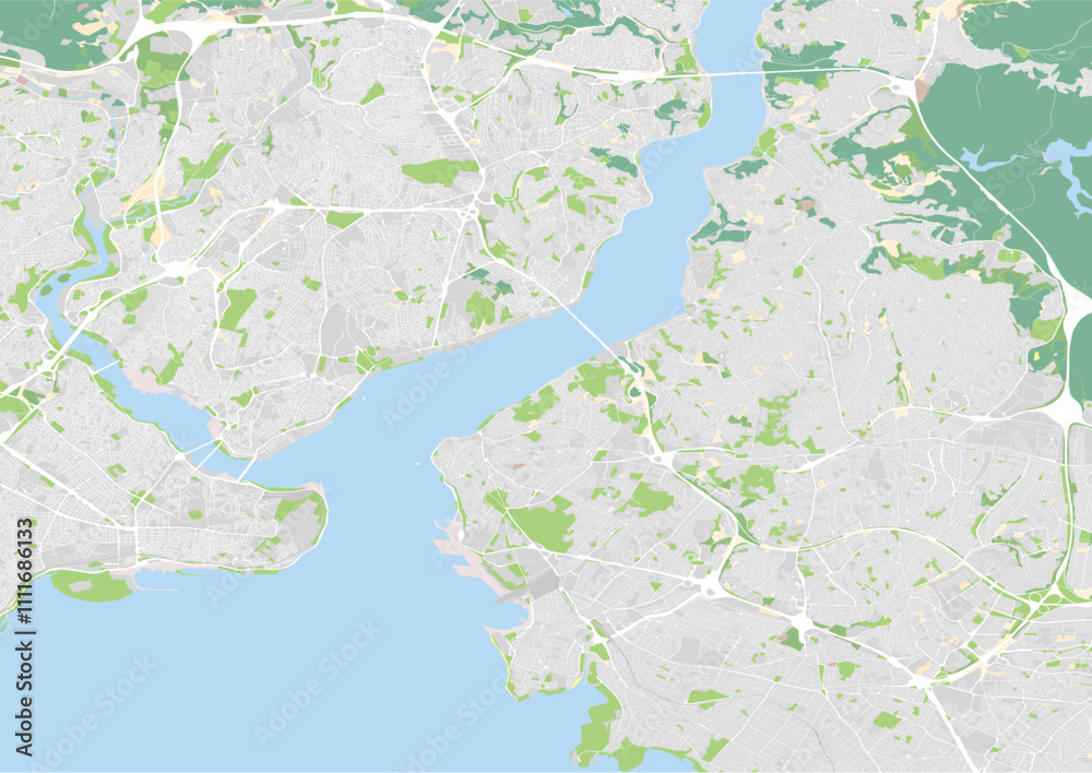 Fototapeta premium vector city map of Istanbul, Turkey