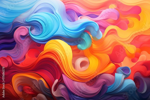 Abstract colorful swirling paint texture.